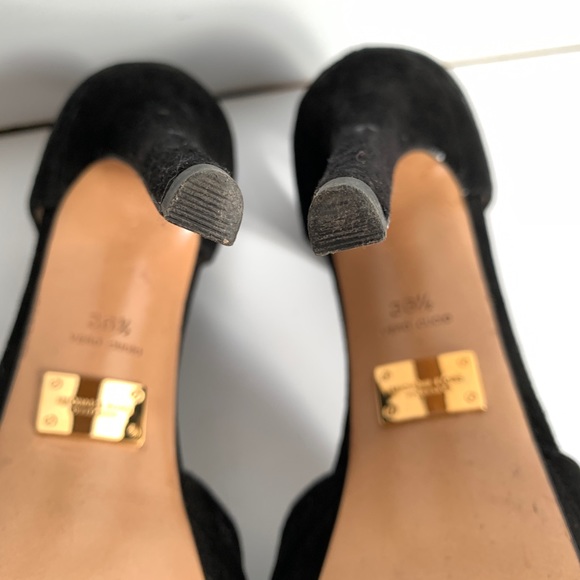 Worn Once Michael Kors Black Velvet Heels with Ankle Strap - Picture 6 of 7